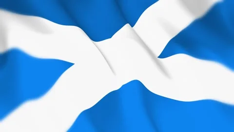 Scotland Flag Seamless Loop 4k 60fps on Sky Background Stock Footage 340351518