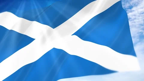 Scotland Flag Seamless Loop 4k 60fps on Sky Background Video stock 341677310