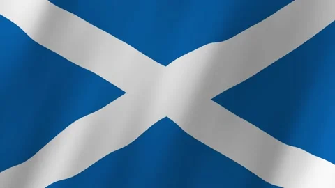 Scotland flag waving animation Stock Footage 222489986