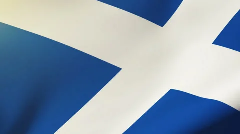 Scotland flag waving in the wind. Looping sun rises style.  Animation loop Stock Footage 48335014