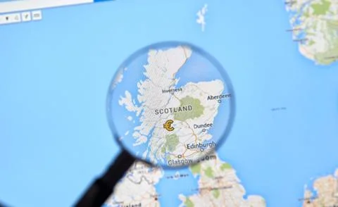 Scotland on Google Maps Stock Photos