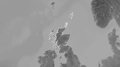 Scotland - Great Britain map - solid. Re... | Stock Video | Pond5