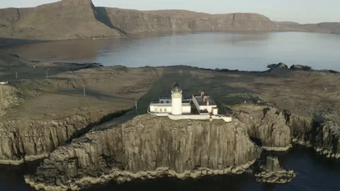 Scotland isle of skye neist point lighthouse Stock Footage