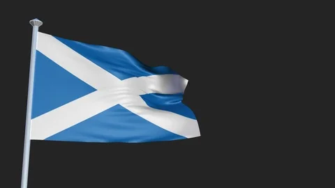 Scotland - Loopable 3D flag animation with Alpha Channel and Transparency for 스톡 동영상 91468092