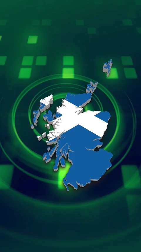 Scotland Map and Flag Background Vídeo Stock 347126669