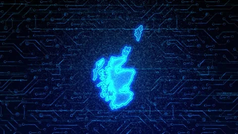 Scotland Map Digital Technology Opener Video stock 335082079