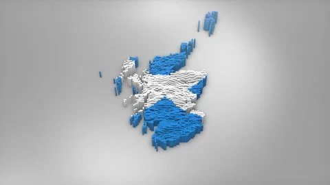 Scotland Map with Flag Intro Background Stock Footage 315163631