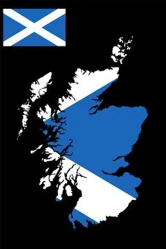 Scotland map flag vector silhouette illustration isolated Stock Illustration