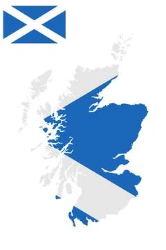 Scotland map flag vector silhouette illustration isolated Stock Illustration
