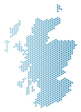 Scotland Map Hex Tile Scheme Ilustração Stock
