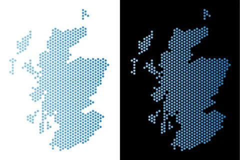 Scotland Map Hex Tile Scheme Ilustração Stock