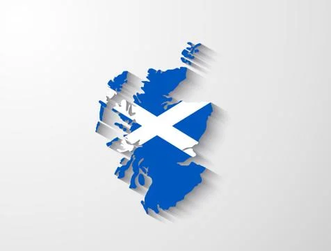 Scotland map with shadow effect Stock Illustration