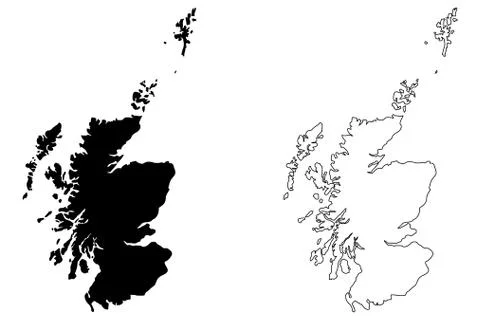 Scotland map vector Stock Illustration