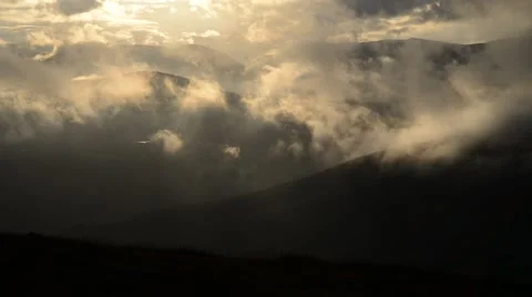 Scotland mountains in mist Stock Footage 44282130