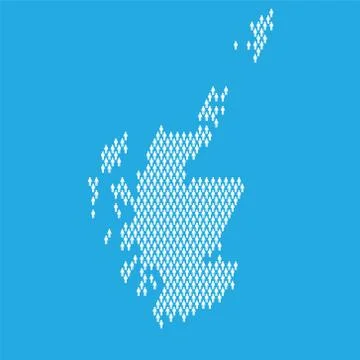 Scotland population. Statistic map made from stick figure people Illustrazione stock