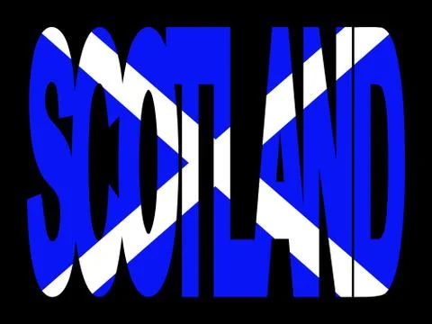Scotland text with flag Stock Illustration