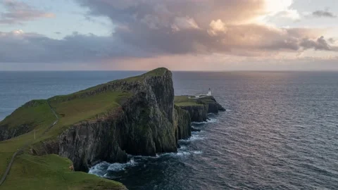 Scotland Timelapse Lighthouse Sunset Stock Footage 153263885
