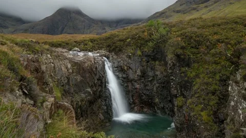 Scotland Timelapse Waterfall Stock Footage 153260727