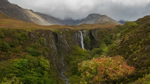 Scotland Timelapse Waterfall Stock Footage 153261346