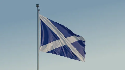 Scotland UK Flag: Cinematic Loopable Motion with Blue Sky in 4K ProRes 422 HQ 스톡 동영상 267462047