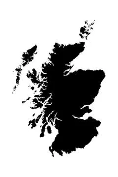 Scotland vector map silhouette isolated on white background Stock Illustration