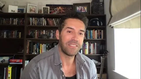 Scott Adkins being interviewed for the cast in 'Debt Collectors' - 2020 스톡 동영상 138634131