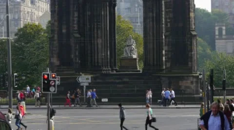 Scott Monument in Edinburgh Stock Footage 56698770
