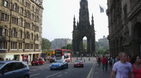 Scott Monument in Edinburgh Stock Footage 56699261
