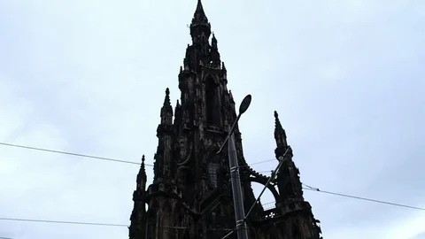 Scott monument, edinburgh Stock Footage 83624997