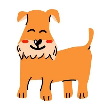 Scottie Dog vector illustration isolated, cartoon character for childish pr.. Illustrazione stock