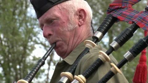 Scottish Bagpipe Player  Stock Footage 24754093