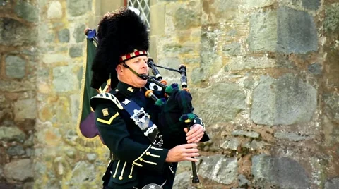 Scottish bagpiper Stock Footage 2872535