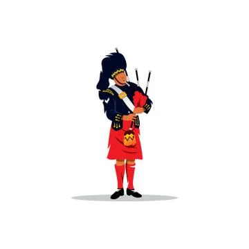 Scottish bagpiper. Vector Illustration Stock Illustration