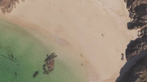 Scottish Beach white sand shadows Video stock 305873645