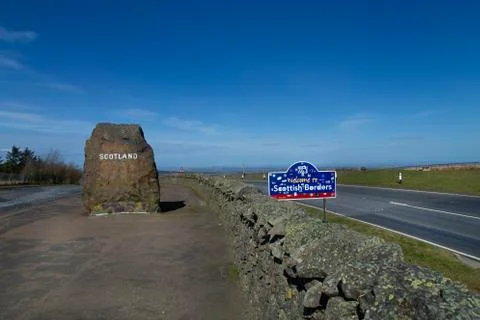 Scottish Border sign Foto stock