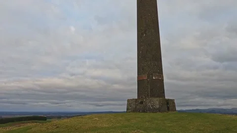 Scottish Borders Waterloo Monument pan up Stock Footage 234683183