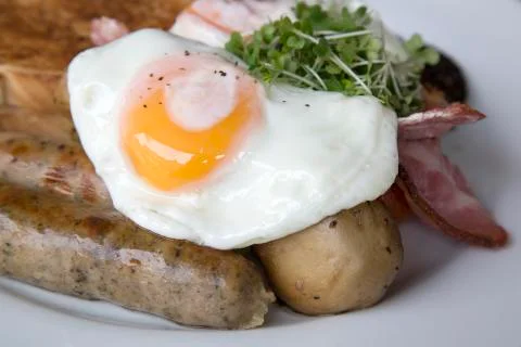 Scottish Breakfast in Cafe, Edinburgh Stock Photos