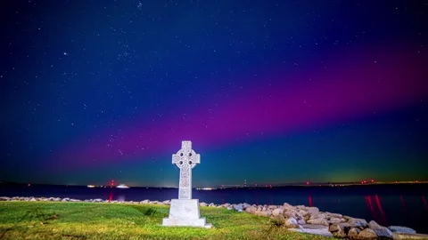 Scottish Cross at night Stock Footage 287955223