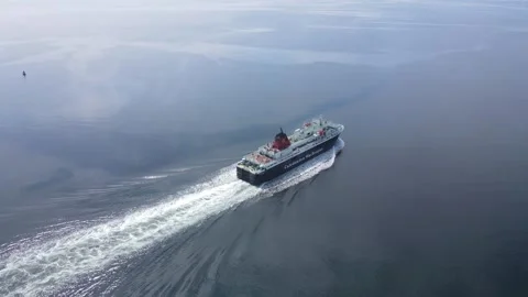 Scottish ferry sailing in calm seas Stock Footage 336991538