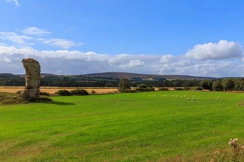 Scottish Fields with Ruins Stock Photos
