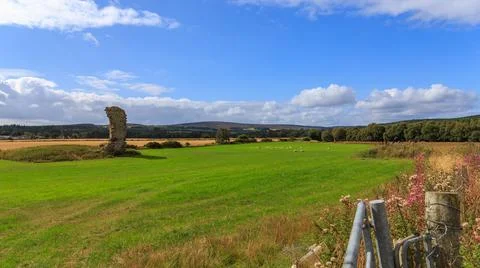 Scottish Fields with Ruins Stock Photos
