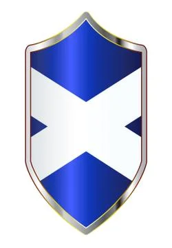 Scottish Flag On A Crusader Shield Stock Illustration