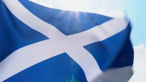 Scottish Flag Flapping Stock Footage 118963038