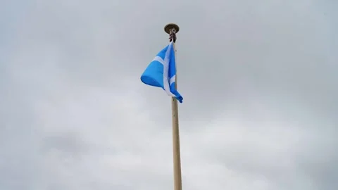 Scottish flag flying high in the wind Video stock 331125444