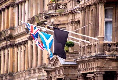Scottish Flag Flying Stock Photos