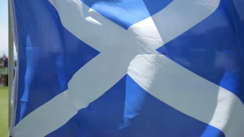 Scottish Flag flying in wind. Video stock 339247136