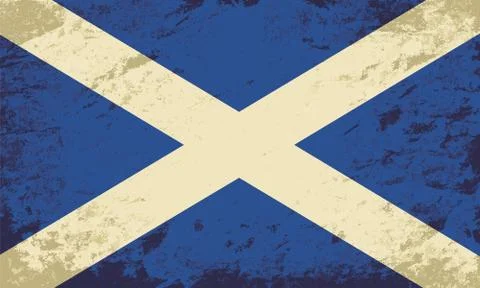 Scottish flag. Grunge background. Vector illustration Stock Illustration