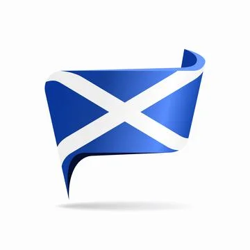 Scottish flag map pointer layout. Vector illustration. Stock Illustration