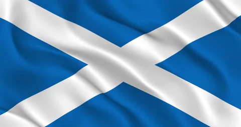 Scottish flag Seamless Smooth Waving Animation. Scotland Country Symbol Stock Footage 154573250