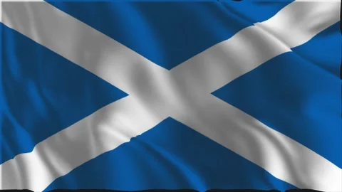 Scottish flag waving slowly Stock Footage 336631400